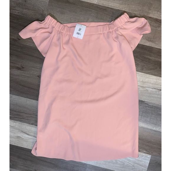 Topshop NWT Pink Off-the-Shoulders Summer Mini Dress, Size 8, MSRP $74 - Picture 2 of 11